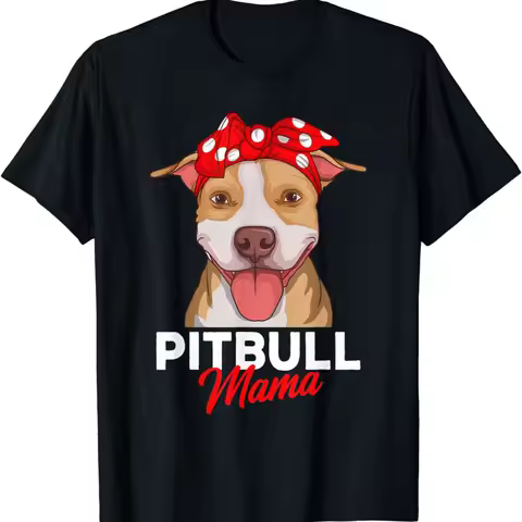 NEW LIMITED Pitbull Mama Pittie Dog Mom Funny Mothers Day s T Shirt