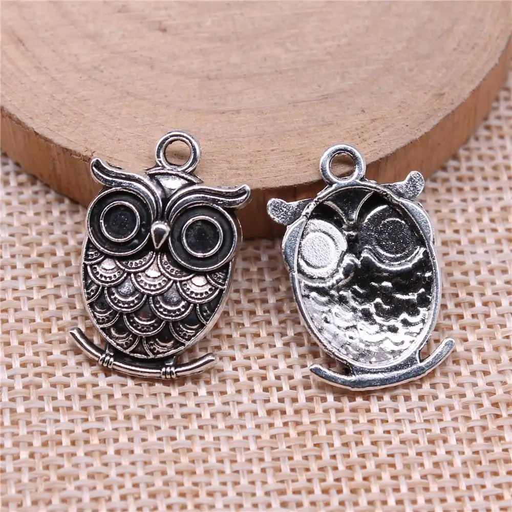 20pcs 24x16mm Owl Charms For Jewelry Making Antique Silver Plated Antique Bronze Plated Jewelry Findings Jewelry Components