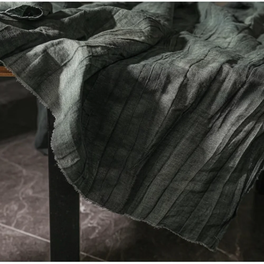 

Cotton Linen Fabric Creative Plant Dyeing Shirt Home Textile Clothing Designer Cloth Diy Apparel Sewing Meters Material