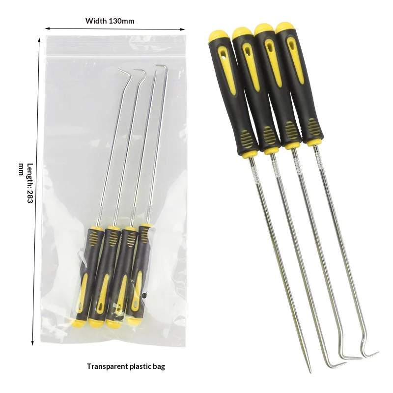 Mini 4-Piece Oil Seal Hook Set Automotive O-Ring Gasket Removal Tool Kit with Screwdrivers for Car Maintenance And Repair gallery 3