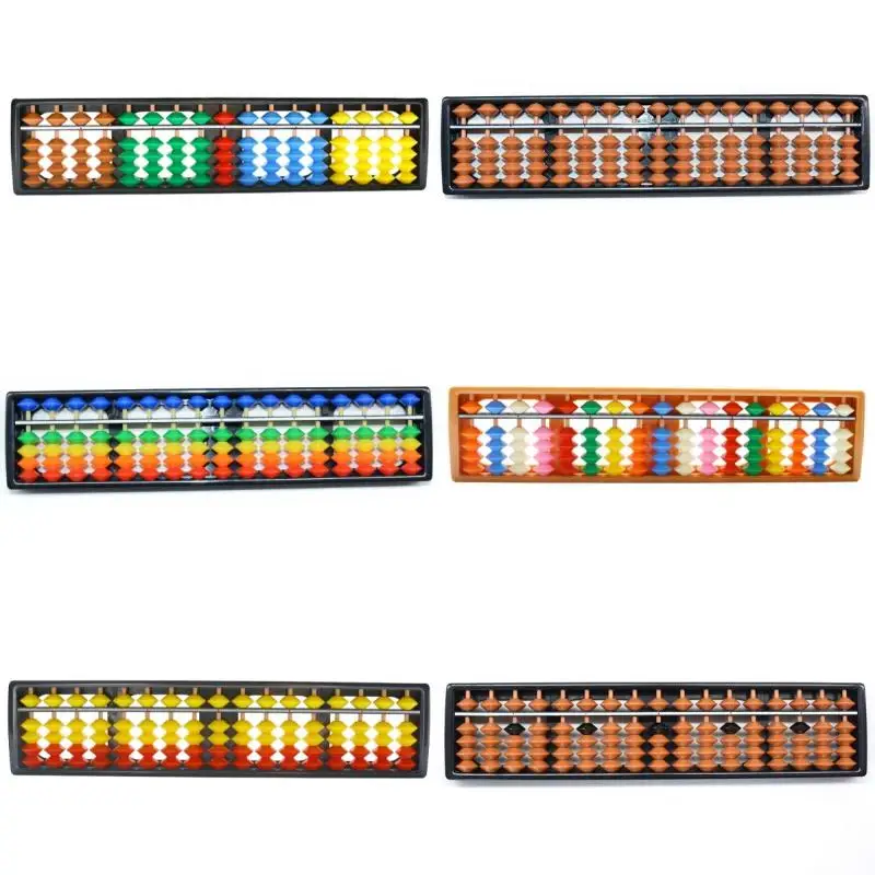 1Pcs Chinese Abacus Math Calculating Counting Tool 17 Digits Column Abacus Soroban For Kids Beginners