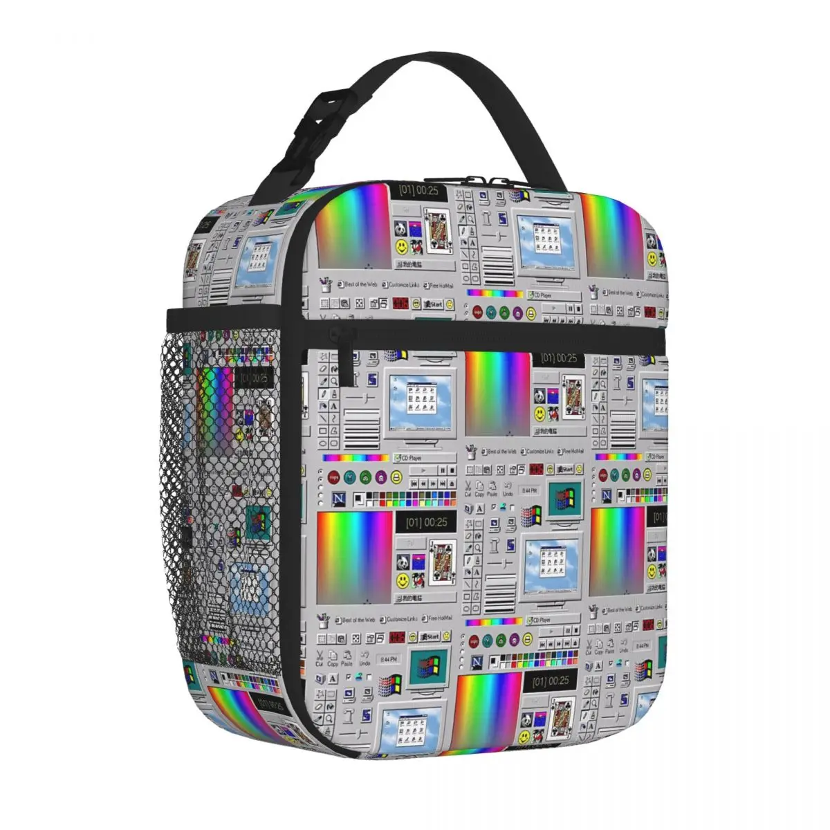 Bolsa de almuerzo de neopreno con estampado de frutas de Microsoft Windows 98 Server, la más vendida, bolsa térmica para viajes al campo