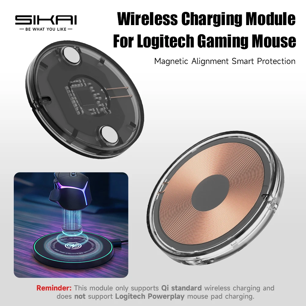 

For Logitech Mouse Magnetic Wireless Charging QI Module Base for Logitech G Pro X Superlight 2 G PRO 2 LIGHTSPEED G502 X