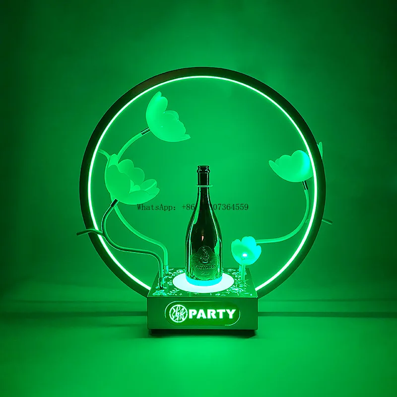 

Бар КТВ Светящееся сиденье для вина Креативный светодиодный держатель для шампанского Парижского цветов Набор стоек Интернет-знаменитости