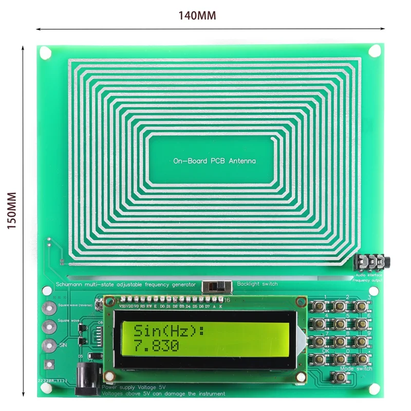 كامل قابل للتعديل 0.001 هرتز-200 كيلو هرتز 7.83 هرتز شومان الرنين فائقة منخفضة التردد نبض موجة مولد الصوت الرنان موجة جيبية
