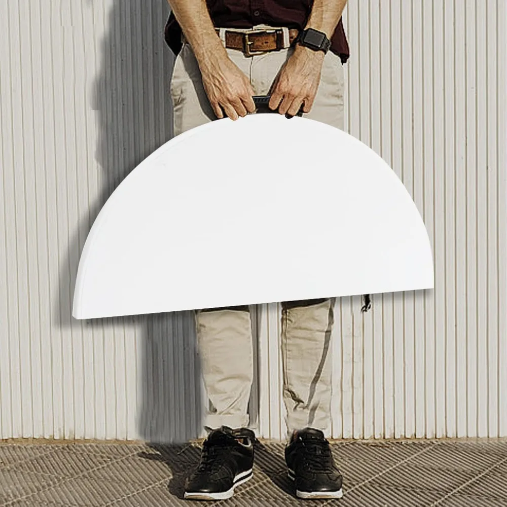 Mesa redonda dobrável resistente de 54 polegadas com design meio dobrável para armazenamento e portabilidade compacta, perfeita para funções e reunião