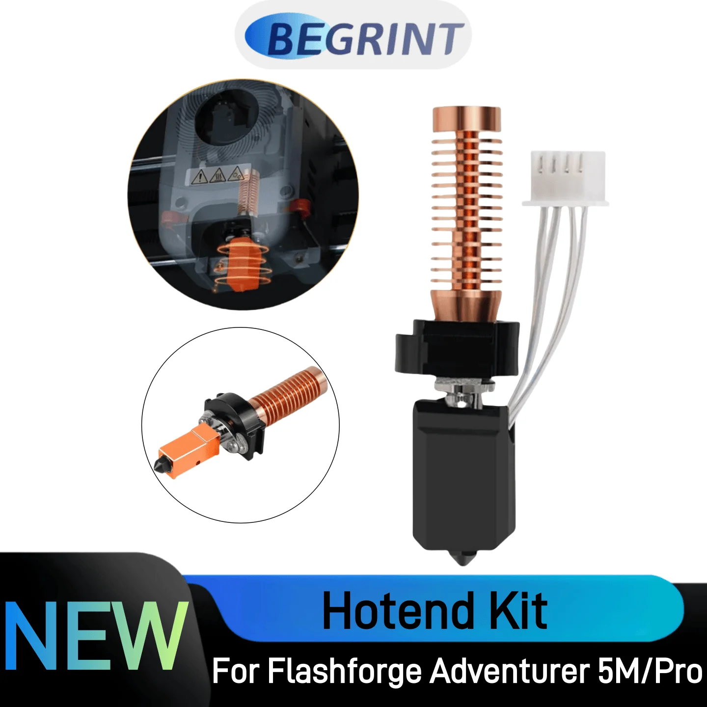 

Для сопла Flashforge Adventurer 5M / 5M Pro 280 ℃ High Flow 32mm3/s Hotend Upgrad Высокоскоростная печать Аксессуары для 3D-печати