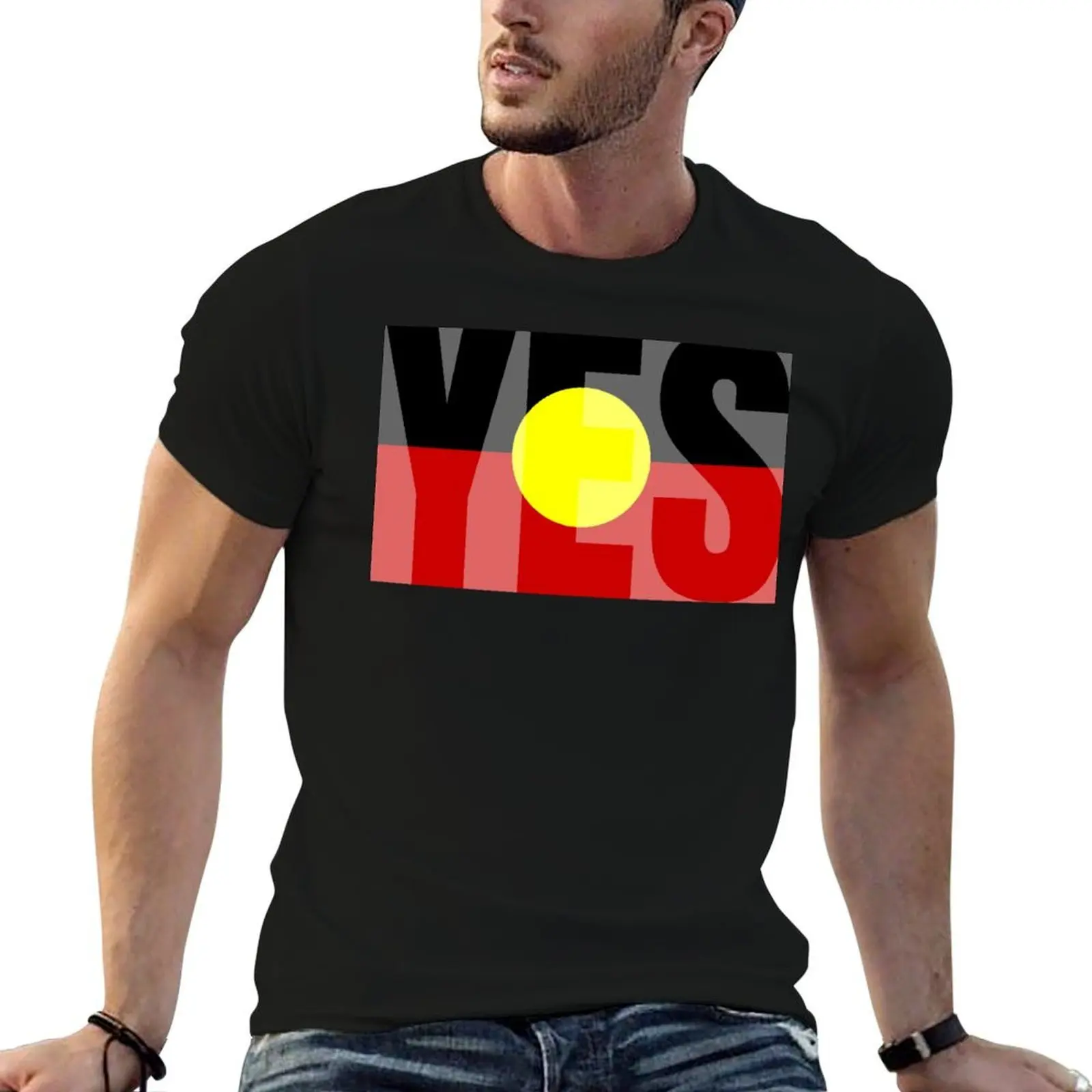 

Vote YES to Indigenous Voice To Parliament Australia T-Shirt cotton t shirts man 100% t shirts for man cotton T-Shirt