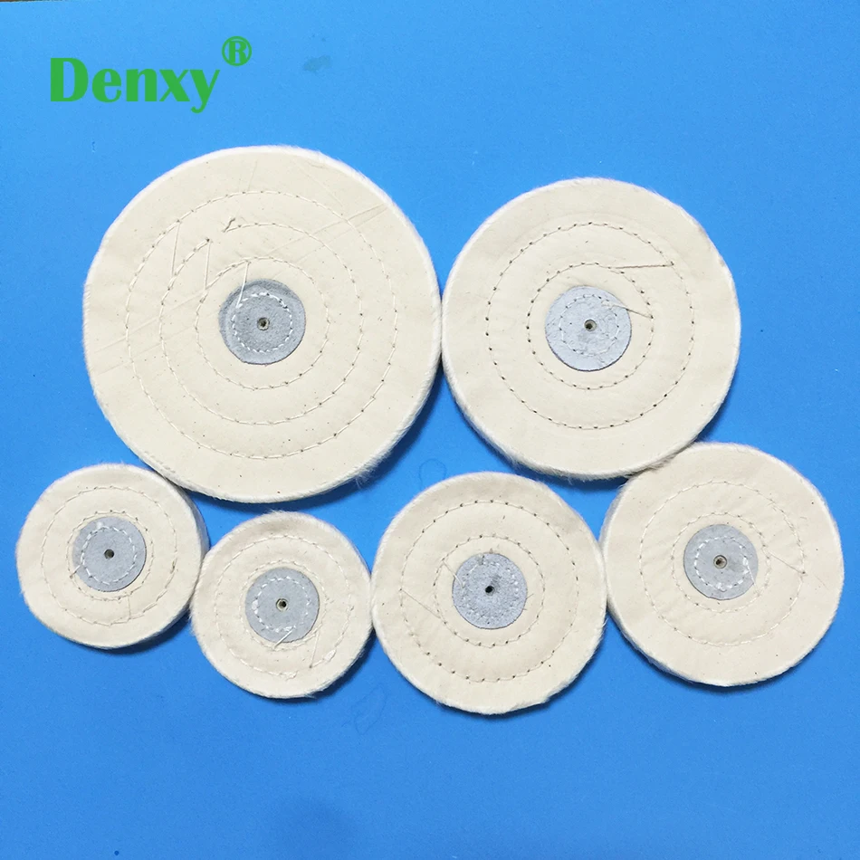 10szt Dental White Cloth Round Flannel Wheel Dental Lab Denture Cloth Wheel Polishing Wheel White Cotton Cloth Polisher Wheel