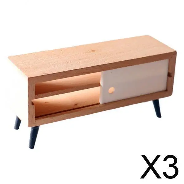 Mueble de TV Moderno para Casa de Muñecas, Miniatura a Escala 1:6 y 1:12, Gabinete Realista, Adorno para Casa de Muñecas