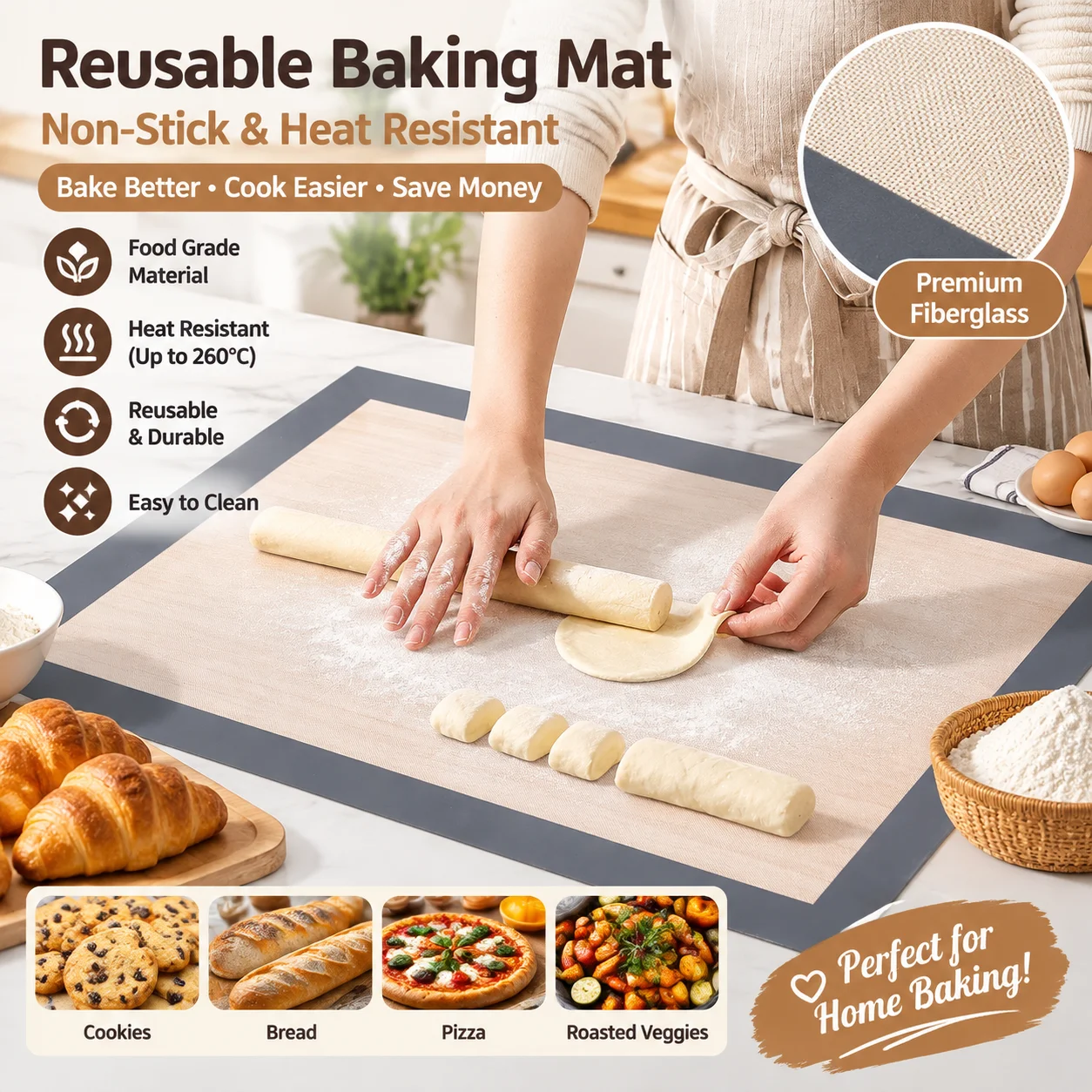 Set Alas Panggang Silikon Food - Kitchen Baking Mat ulasan dan harga
