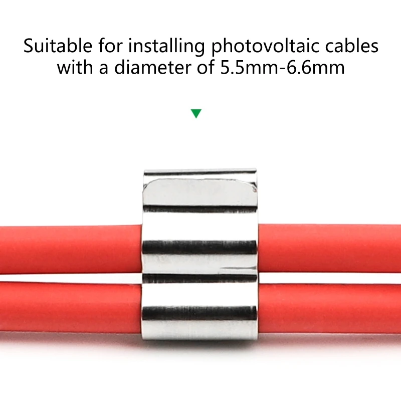 50Pcs Stainless Steel Solar Photovoltaic Cable Clip