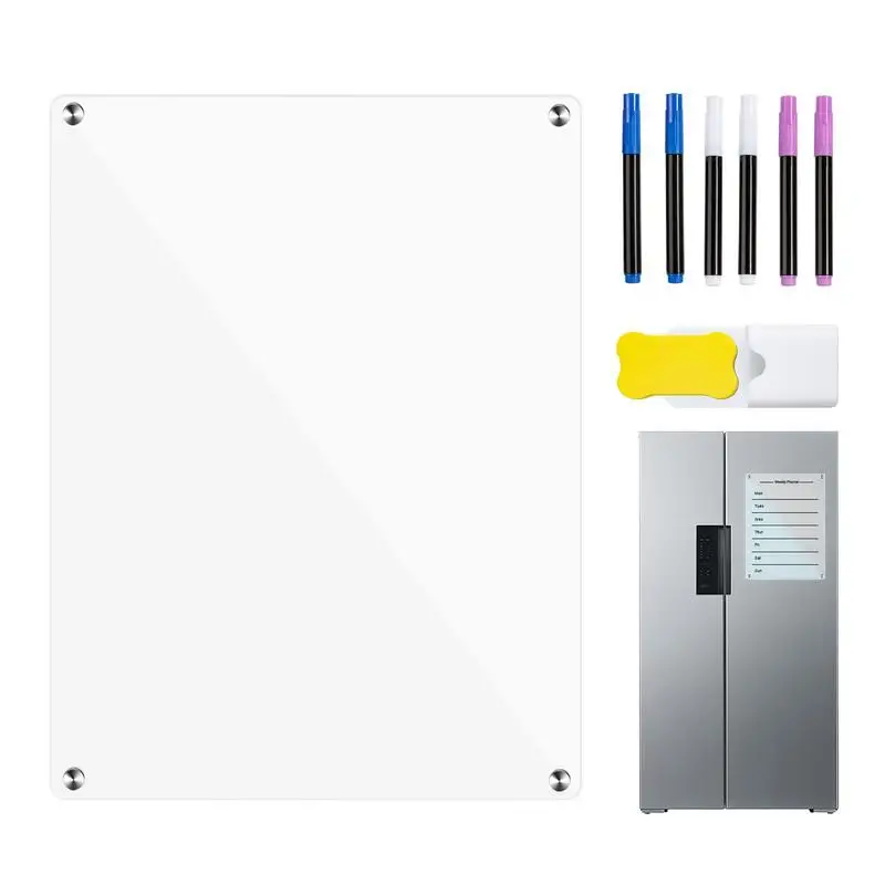 

Clear Fridge Calendar Dry Erase Magnetic Magnetic Dry Erase Board For Fridge Note Board Organize Daily Life With Shopping List