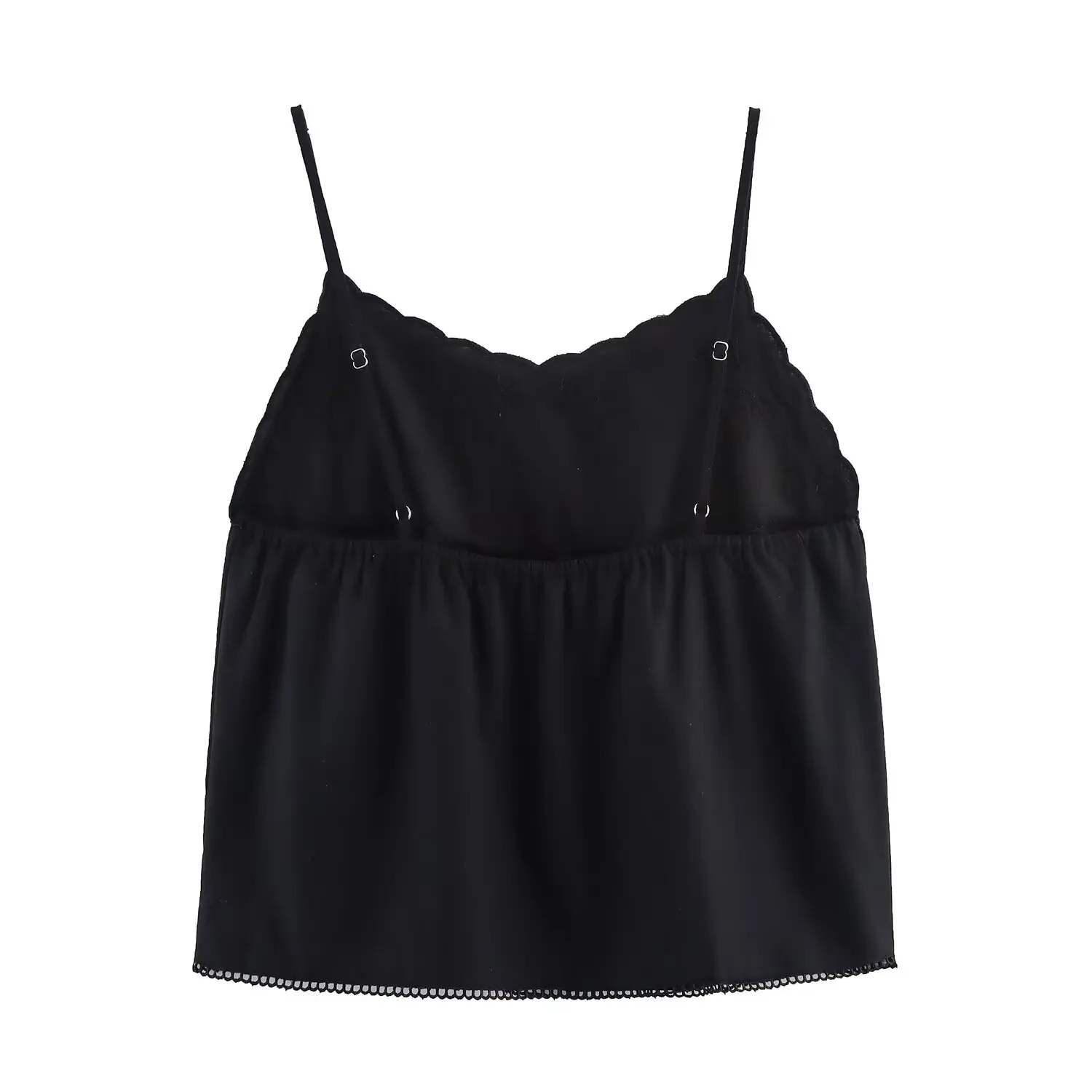 Maxdutti Women's Black Lace Cotton Embroidered Shirt Women's Hollow  Out Vacation Tank Top Women Blouse