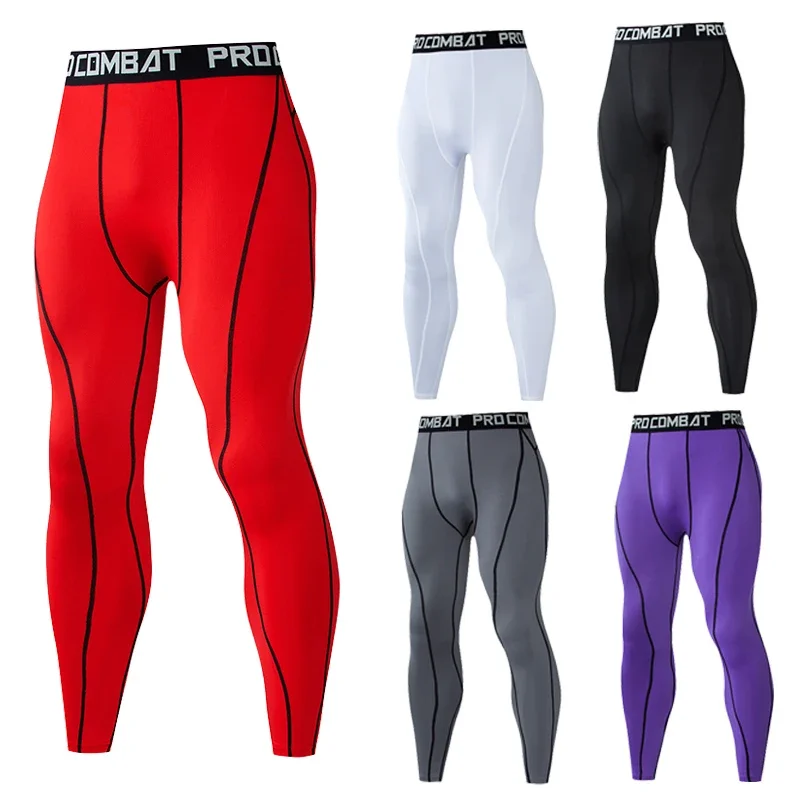 Homens compressão leggings apertados correndo esportes masculino ginásio de fitness jogging calças secagem rápida treino treinamento yoga bottoms