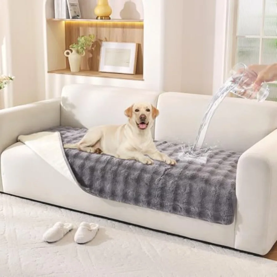 

Waterproof Dog Bed Cover Non Slip Couch Covers for Dogs Washable Soft Faux Fur Sofa Cover Couch Covers for 3 Cushion Couch Sofa