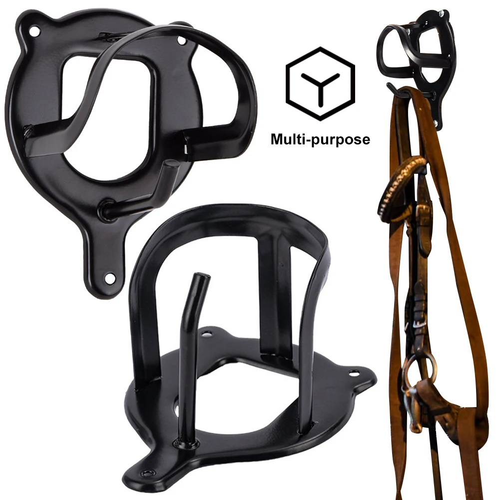 Horse Bridle Rack Metal Bridle Bracket with Tubes and Screw Horse Tack Storage Halter Hanger Wall Mounted Horse Barn Supplies