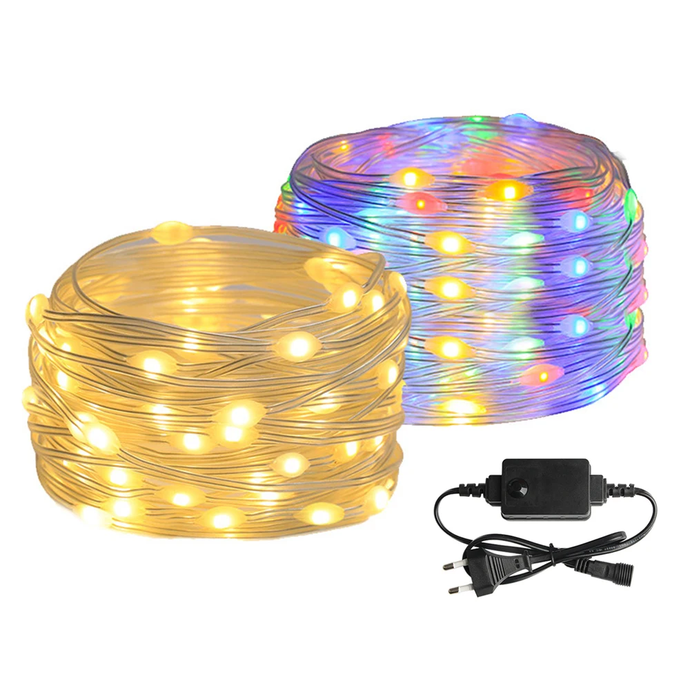 8 Modes 100M LED Leather String Lights Fairy Thread Lamp For Outdoor Party Christmas Garland GardenTree Street Wedding Decoratio