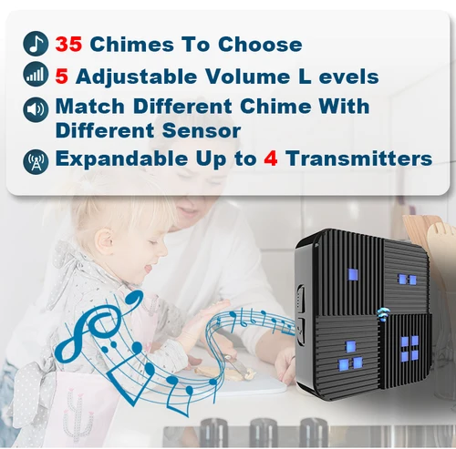 Imagen 2 del producto Alarma de entrada inalámbrica IP65 resistente al agua con Detector de Sensor de movimiento PIR de hasta 800 metros de alcance de detección sistema de alerta de seguridad