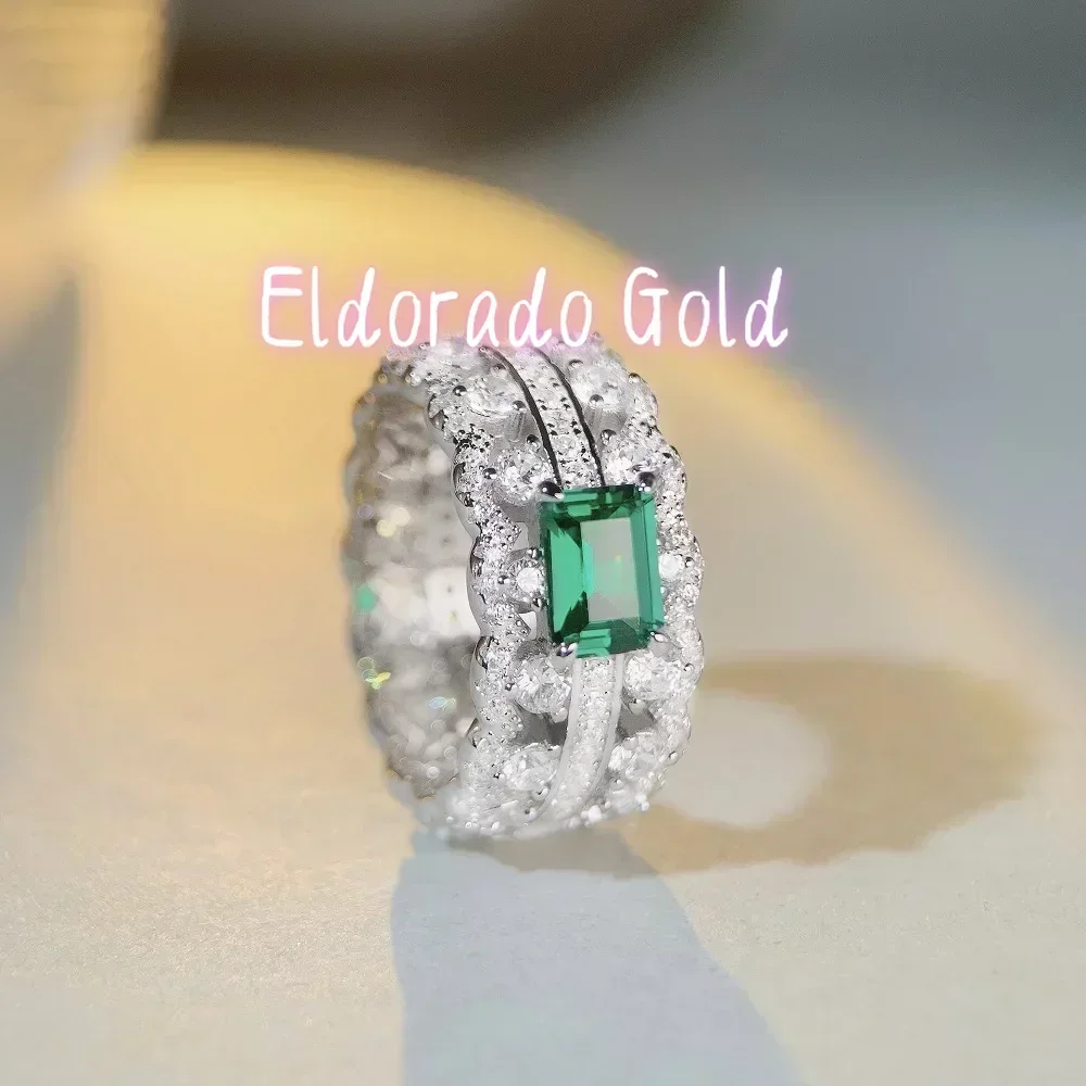 

Роскошное женское кольцо Eldorado Gold Delicacy из белого золота и платины PT950 с бриллиантом изумрудной огранки
