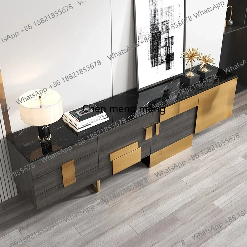 

Новинка: Комплект мебели для гостиной в стиле лёгкой роскоши — дизайнерский журнальный столик и тумба под телевизор из массива дерева с каменной столешницей и местом для хранения.