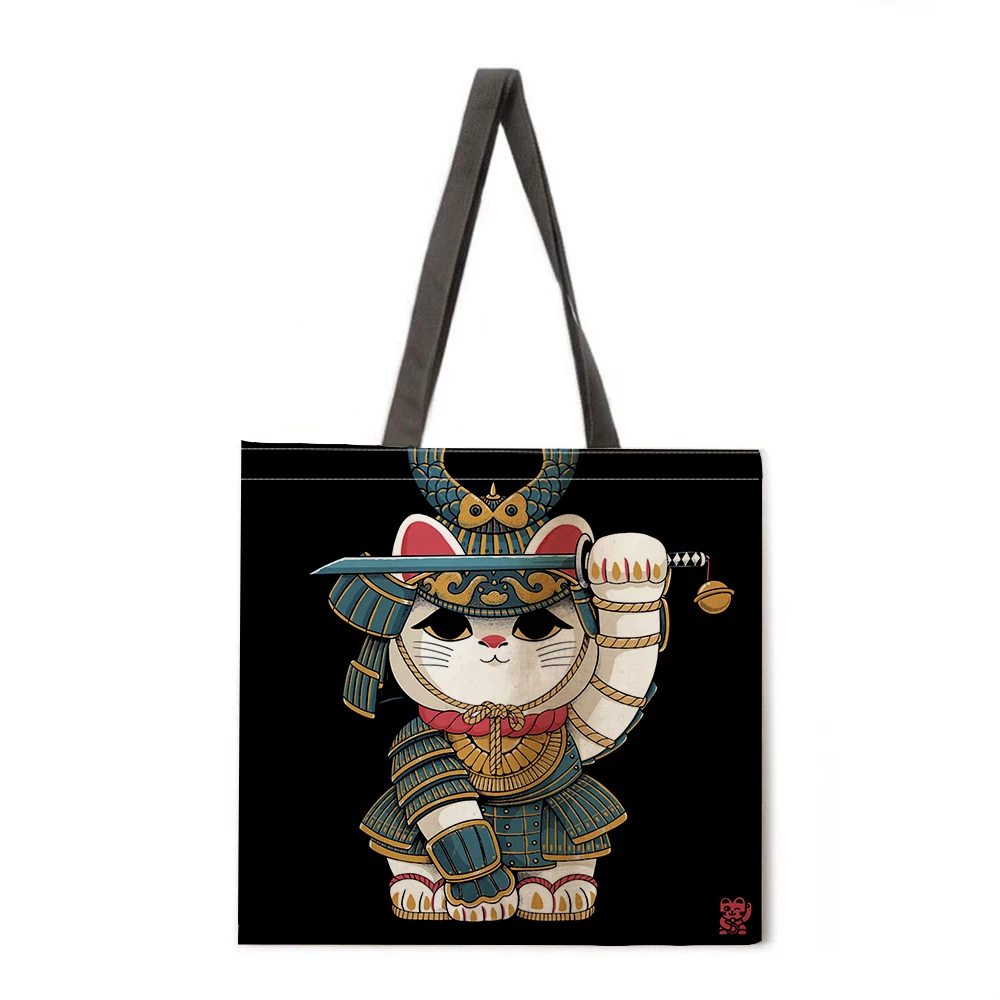 

Cartoon Anime Linen Bag Handbag Lightweight Shoulder Bag High Capacity Eco-friendly Shopping Bag Tote Bag