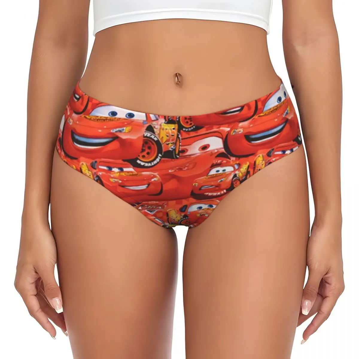 Benutzerdefinierte Lightning McQueen Car Collage Kurze Höschen Damen Komfortunterwäsche