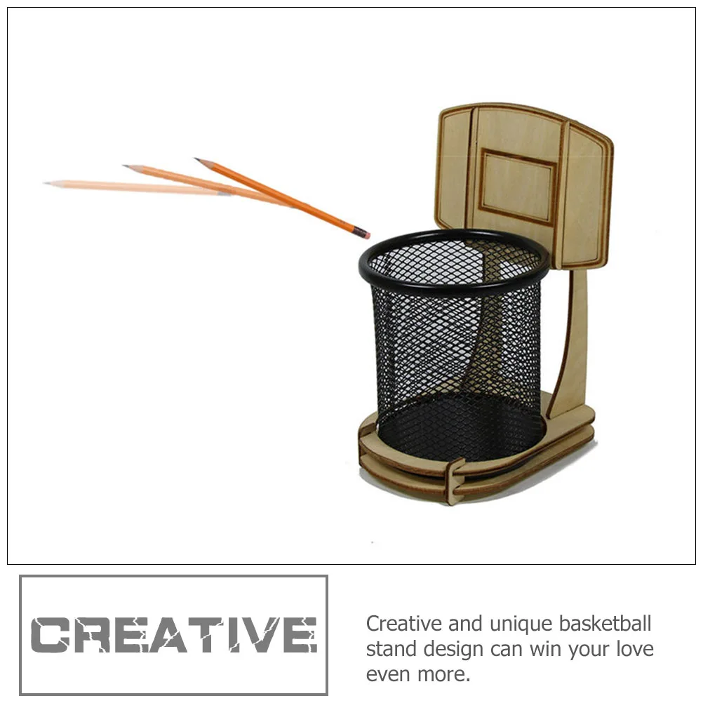 

Basketball Stand Pen Holder Smooth Office Pencil Organizer Mesh Desk Stationery Gift Basketball Fan Accessories