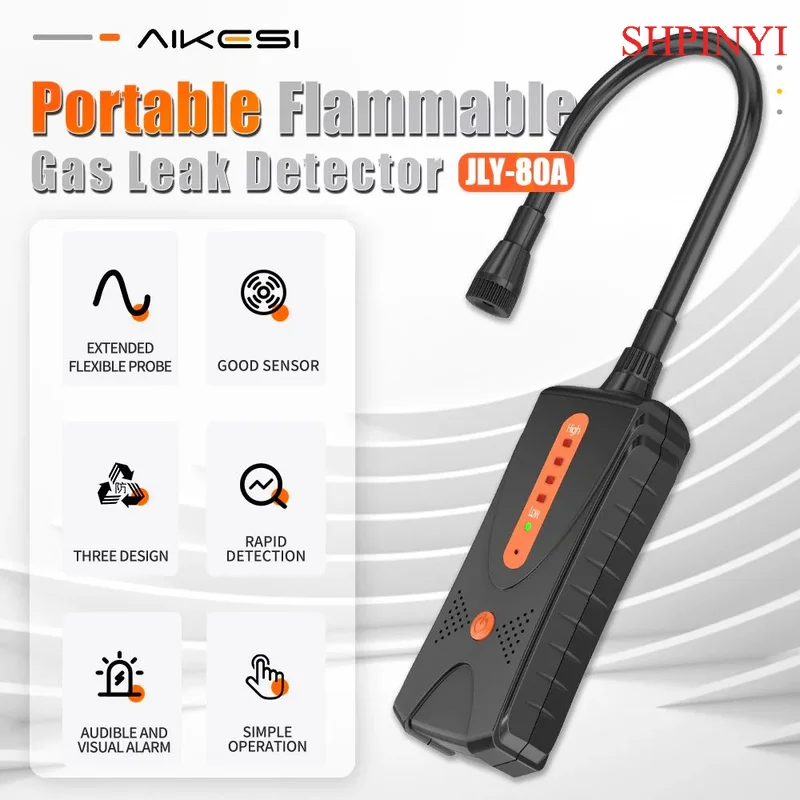 AIKESI JLY-80A Rilevatore di perdite di gas naturali portatile Misuratore PPM portatile Strumento di rilevamento gas combustibili