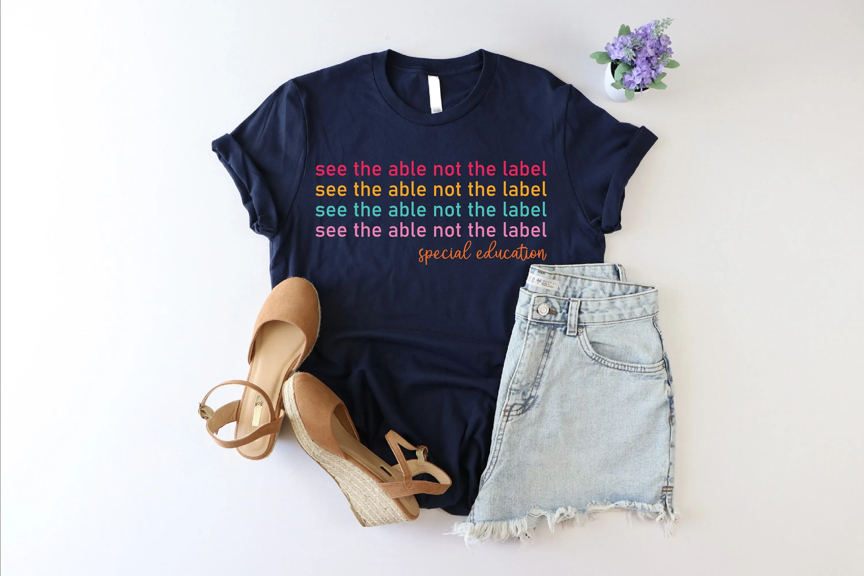 See The Able Not Label T Shirt Funny Special Education Autism Inspirational Awareness Mom