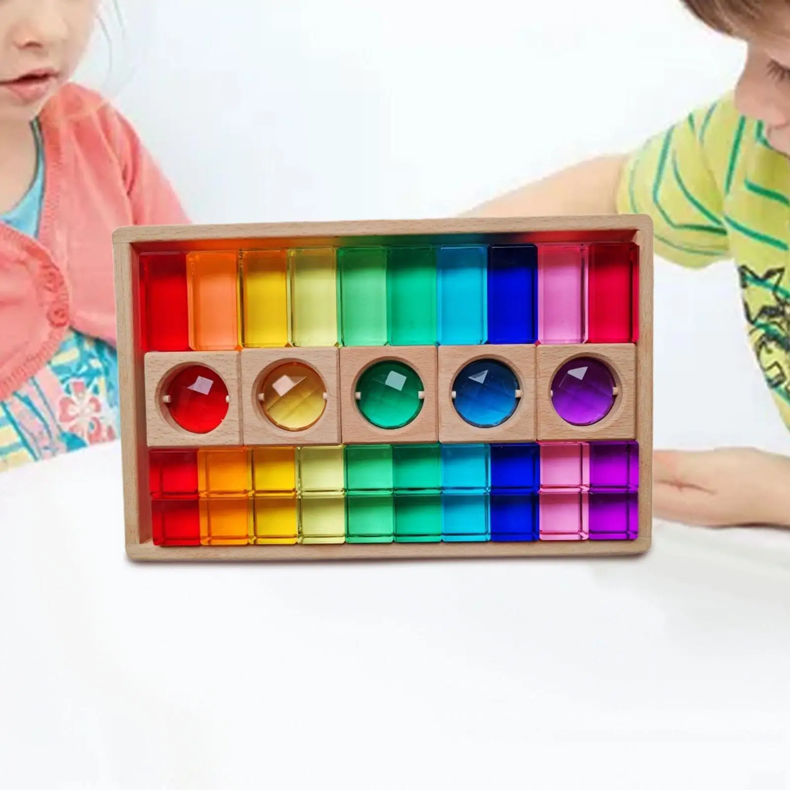 

Acrylic GEM Stacking Blocks Translucent Strip Blocks Sensory Educational Toys Rainbow Stacking Game Stacking Toy for Children