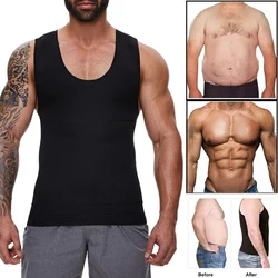 Men Compression Slimming Vest Body Shaper Waist Trainer Corset Tank Tops Undershirt Abdomen Slimming Shapewear Fat Burn Fitness