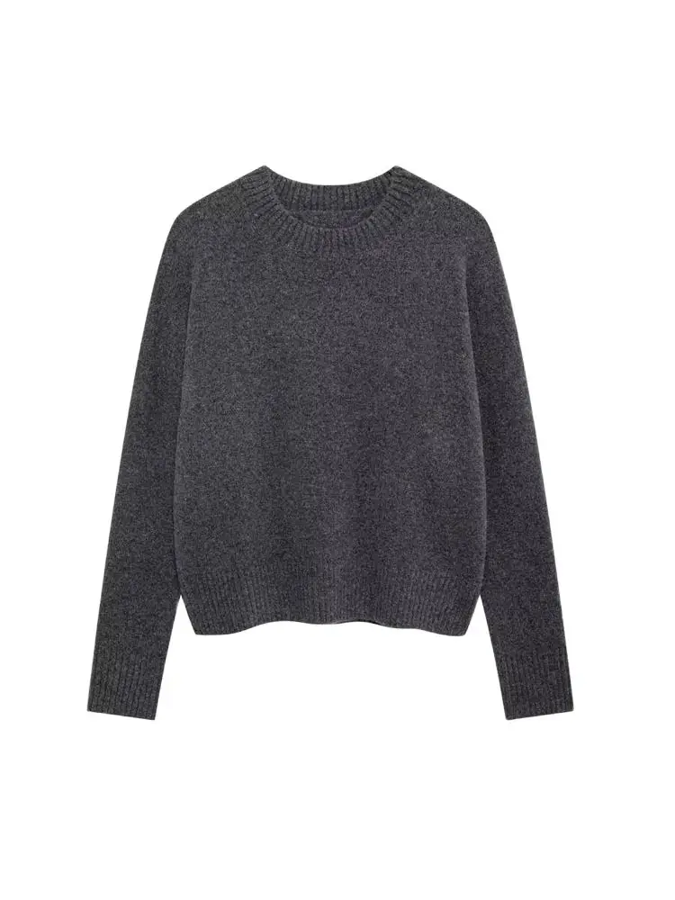 Women\'s Soft Touch Oversized Knit Sweater, O Neck, Long Sleeve, Female Pullovers, Chic Tops, Fashion