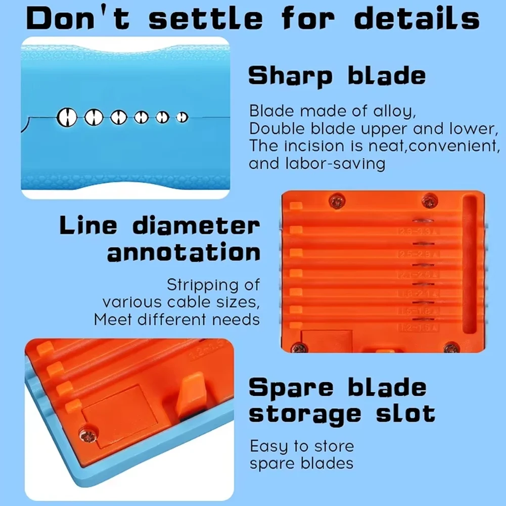 Fiber Optic Mid Span Cable Cutter 1.2‑3.3mm,Cable Tube Slitter with 12 Replaceable Blades,Lock&Mini Jacket Tube Stripper