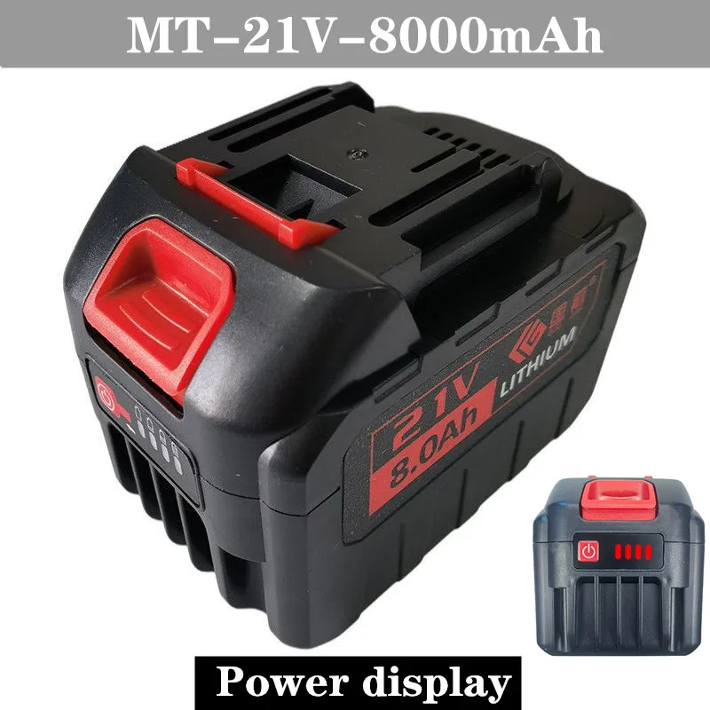 8000 mAh Large Capacity Lithium Battery Pack Rechargeable Electric Wrench Special Power Lithium Battery 21V Battery