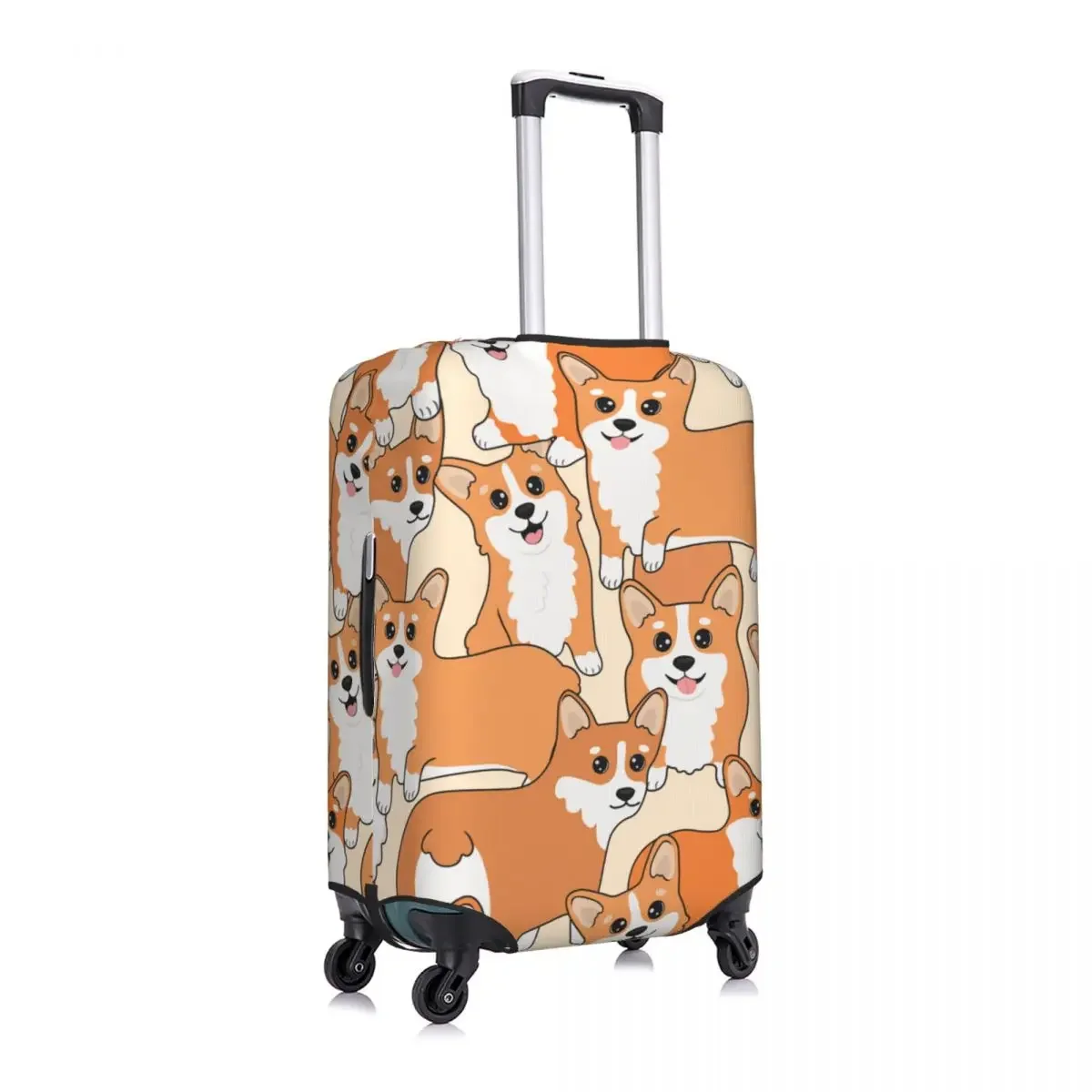 Corgi Pattern Suitcase Cover Cartoon Cute Puppy Travel Protector Vacation Strectch Luggage Accesories Christmas Gift