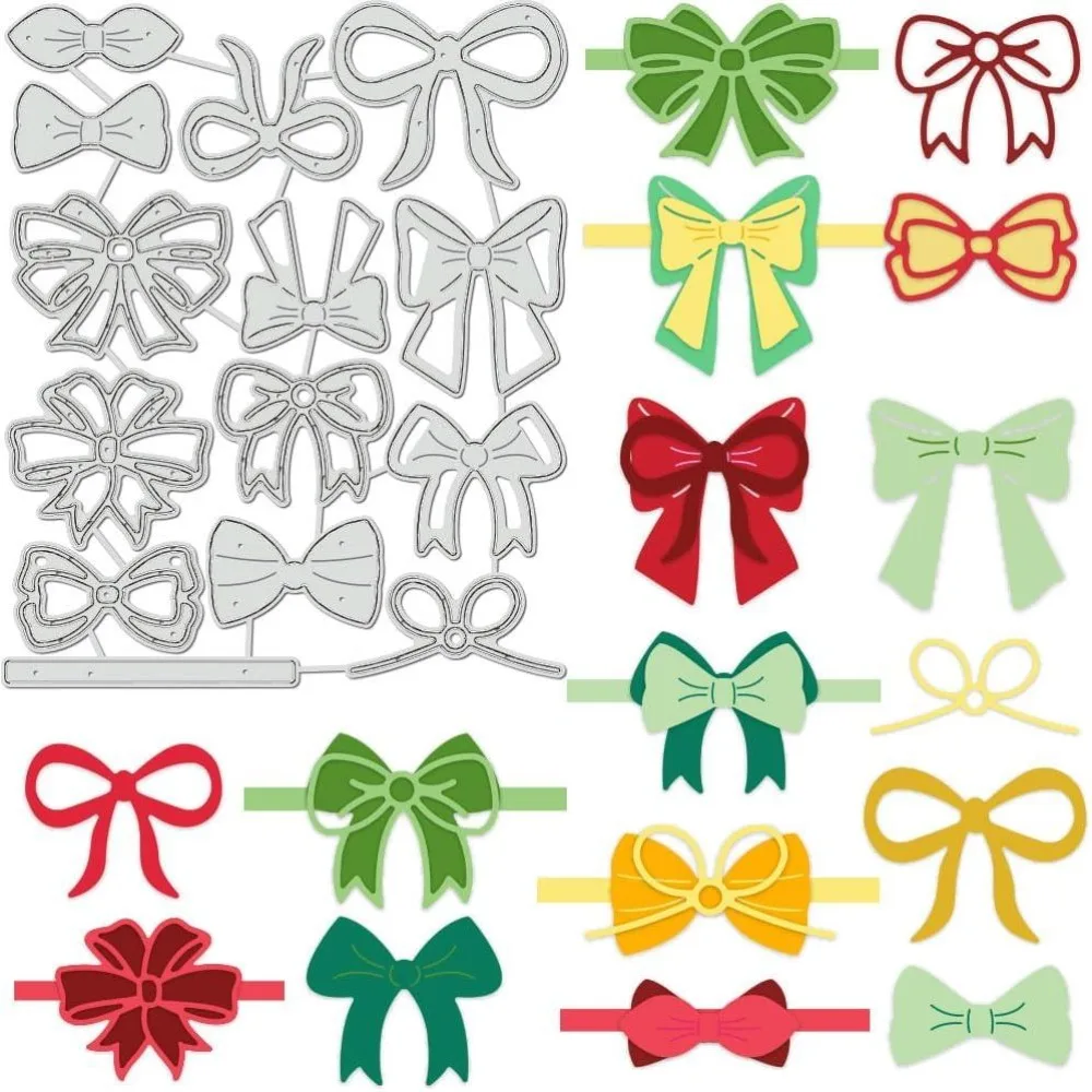 Multi-Style Cutting Die 5.67x4.68 Inch Bowknot Carbon Steel Dies Tie Template Cutting Decorative Embossing Stencils for DIY