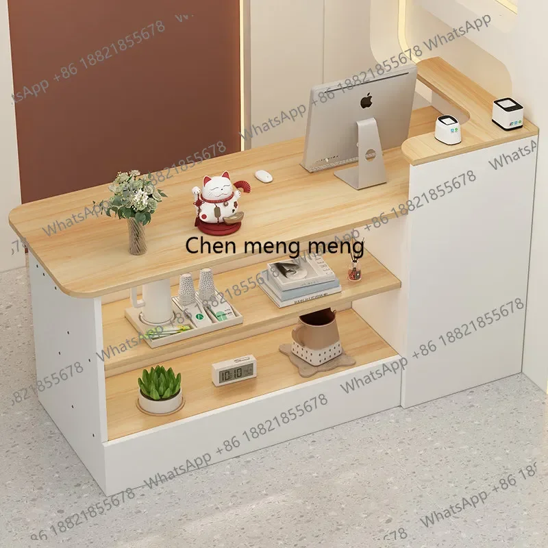 

E136 Sales Shop Curved Reception Desk Luxury With Drawers Elegant Office Reception Desk Modern Shop Mesa De Centro Corner Furnit