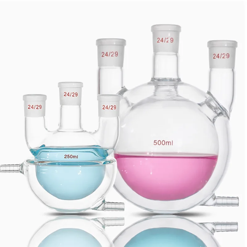 

Three-neck jacketed double-layer reaction bottle half-pack full-pack reactor 250ml 500ml 1000ml laboratory glass instrument