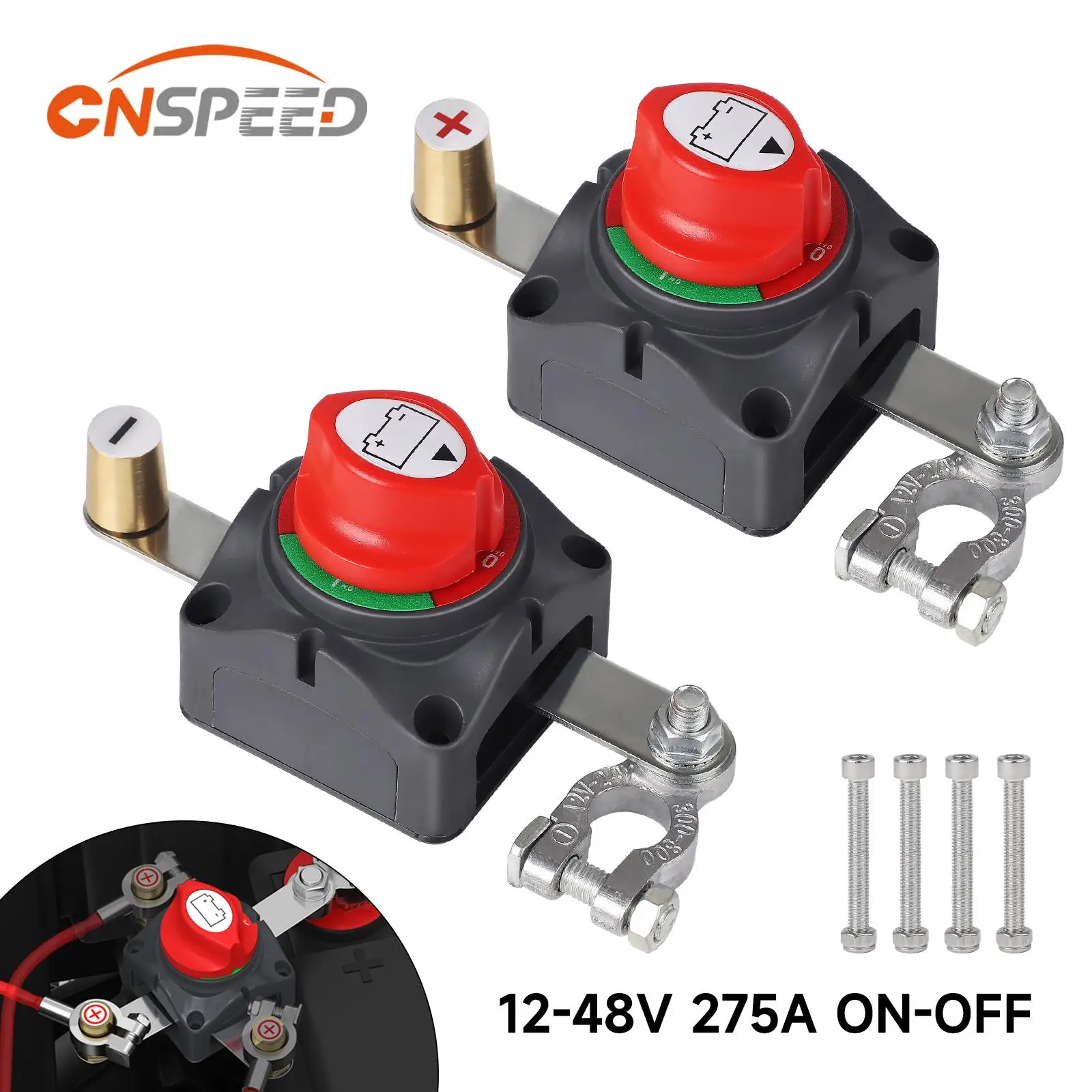 

New Battery Disconnect Switch for RV Car Boat ATV Marine 12V 275A Waterproof On-Off Top Post Battery Cut Off Switch 2 Position