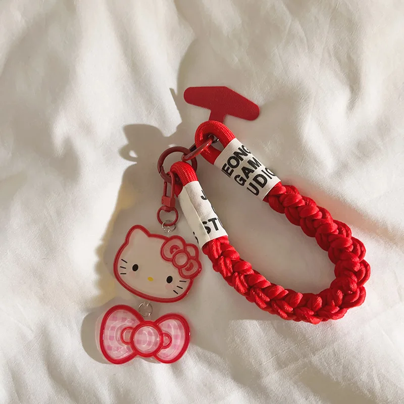 Sanrio Cute Hello Kitty Cat Keychain Sweet Versatile Girl Backpack Charm Bag Pendant Phone Case Lanyard Chain Delicate Accessory view 4
