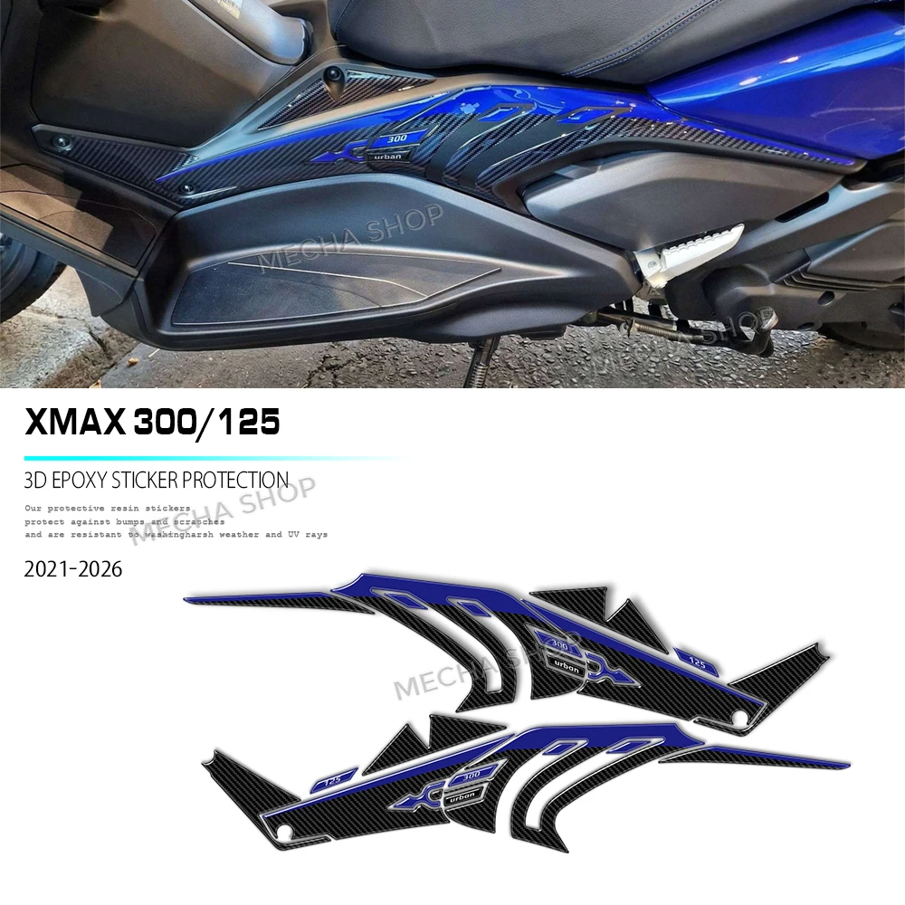 xmax-300-xmax125-2023-2024-2025-2026-3d樹脂デカールキットオートバイサイドブーメラン保護キット