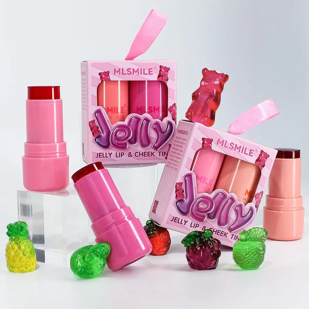 Grape Jelly Blush Lipstick Red Tint Lip and Cheek Dual-use Lip Balm Long Lasting Cheek Cream Color Waterproof Rouge Blusher C2E1