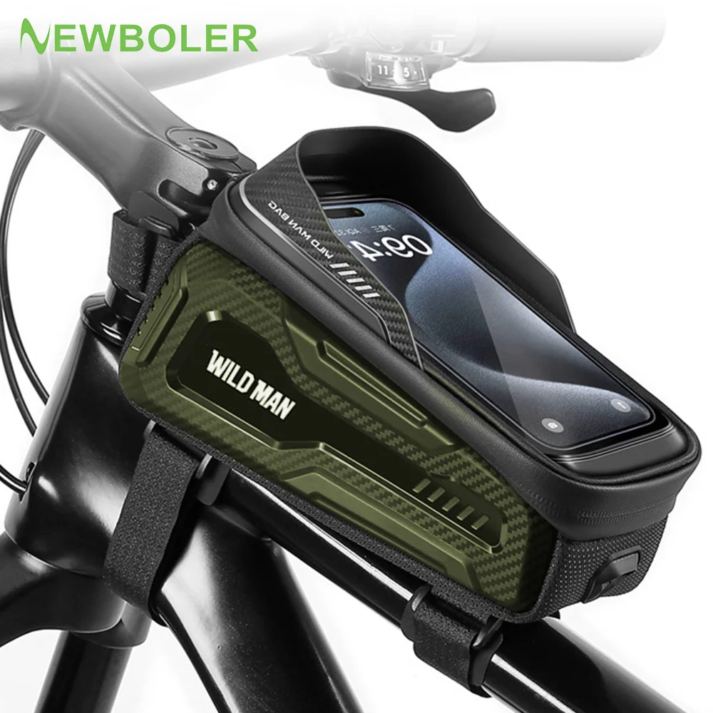 NEWBOLER Bicycle Bag 2L Waterproof Touch Screen Bicycle Bag Top Front Pipe Rack MTB Road Bicycle Bag 6.9 Phone Case