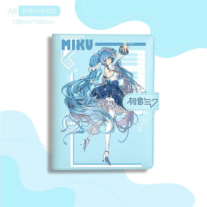 Anime Hatsune Miku Notebook Cartoon Hatsune Miku Student Loose Leaf Journal Cute Girl Hand Ledger Gift libro portatile all\'ingrosso