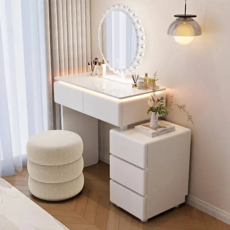 Girl Organizer Slim Vanity Desk Stool Luxury Deco Modern Essentials Mirror Vanity Bedroom Drawers Cute Penteadeira Makeup Desk