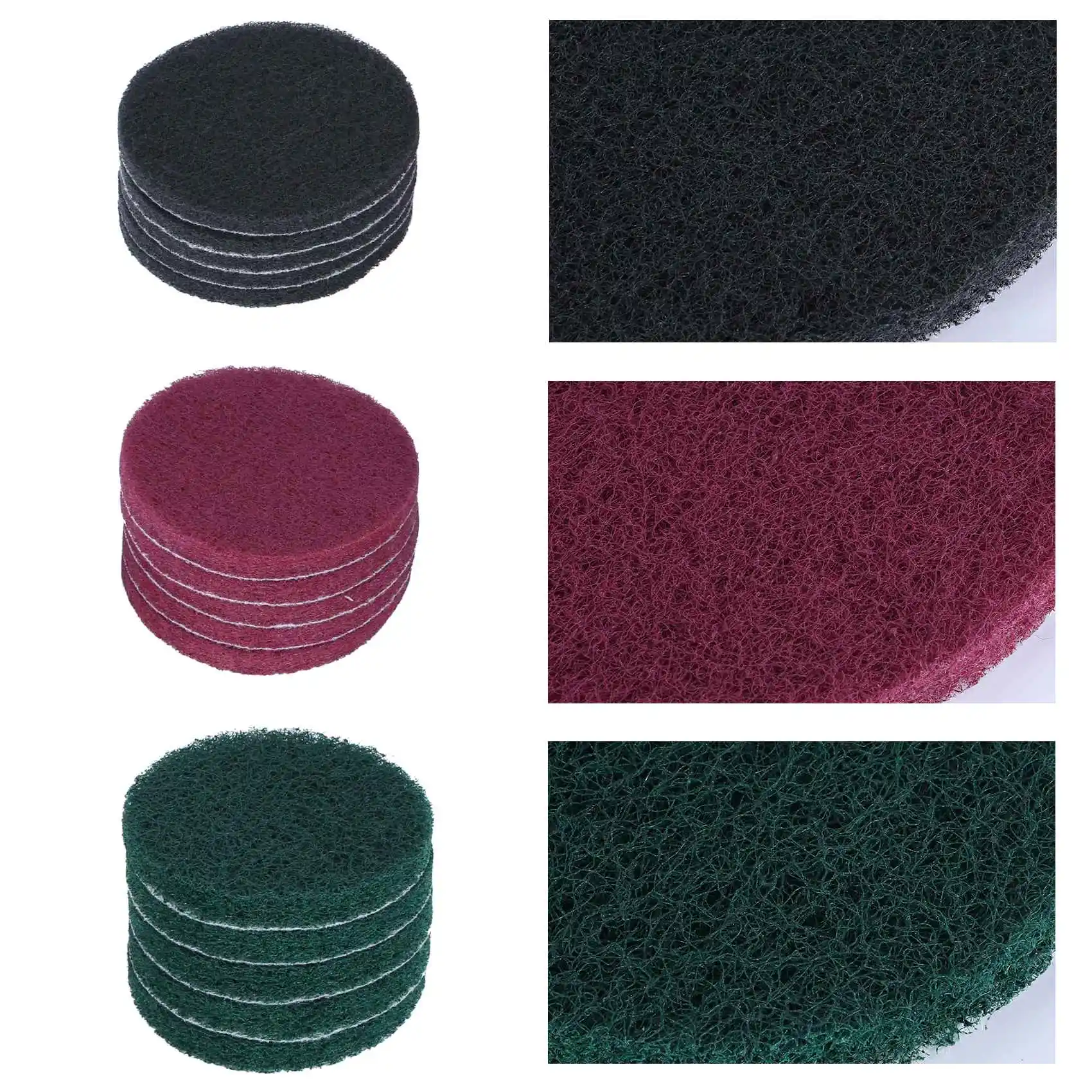 Y42A-16Pcs 4 Inch Drill Power Brush Tile Scrubber Scouring Pad Cleaning Kit With 4 Inch Disc Pad Holder 3 Different Stiffness