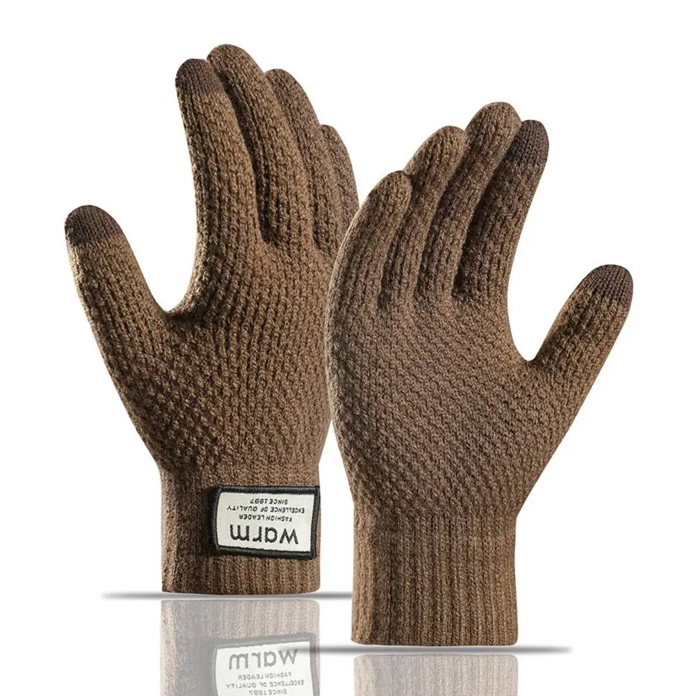 Winter Touchscreen Knitted Gloves for Men Women, Thermal Soft Velvet Knit Gloves for Running, Cycling Driving and Hiking Outdoor