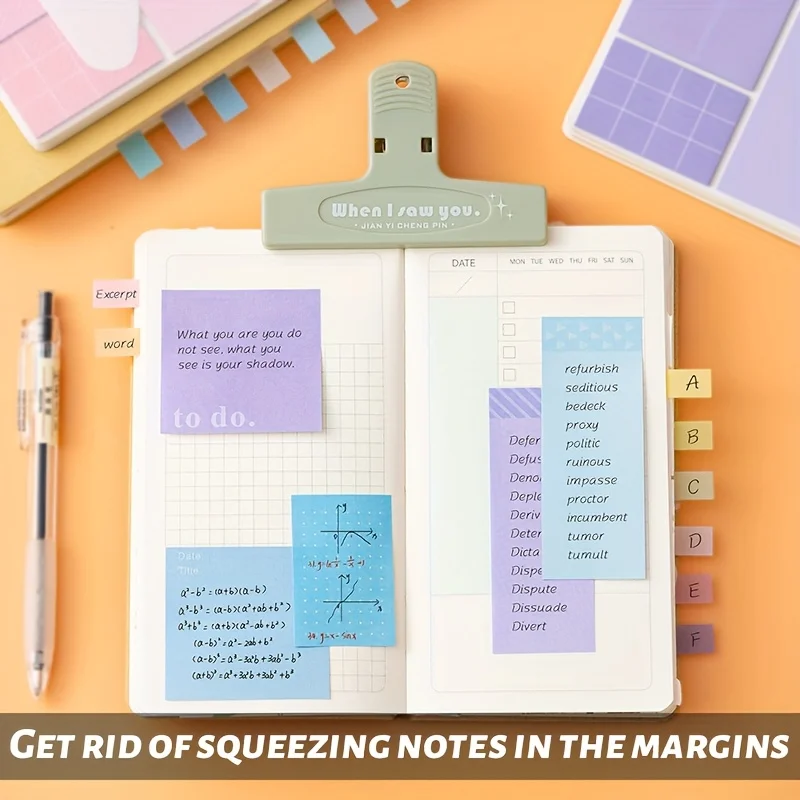 PET-Cased Coil-Bound Multi-Functional Notebook 1Pc, Total 280 Sheets with 220 Sticky Notes & 60 Blank Pages