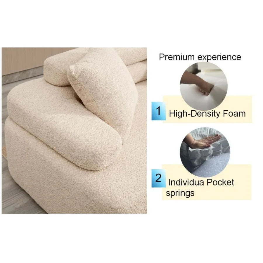 Modern Minimalist Sofa Bed Upholstered Indoor Furniture,Soft Foam-Filled Sleeper for Living Room,Bedroom image 4